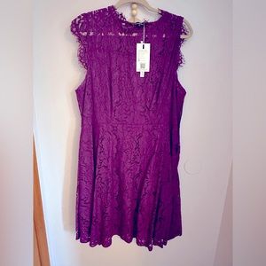 Purple lined lace dress. Skirt measures 23 inches in length from waist
